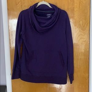 Purple cowl neck sweatshirt from LL Bean